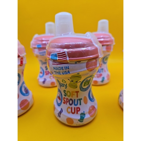 Lot of 5 Re-Play Recycled Soft Spout Sippy Cup - Peach 8 fluid ounces - Toddlers - Picture 2 of 3